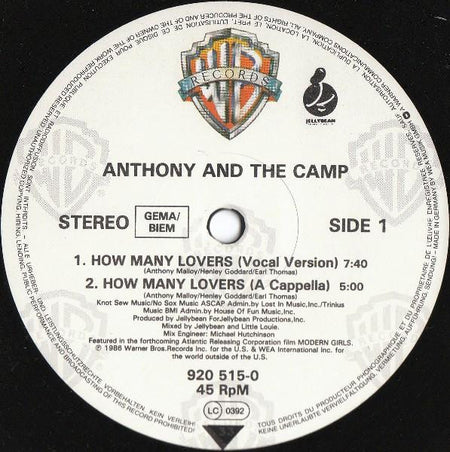 Anthony And The Camp : How Many Lovers (12")