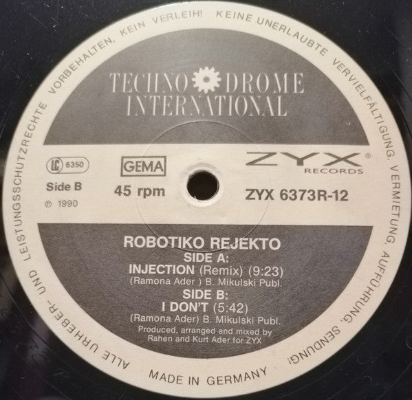 Robotiko Rejekto : Injection (Remix) (12")