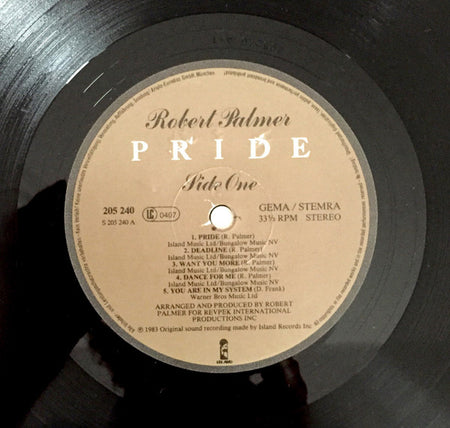Robert Palmer : Pride (LP, Album)
