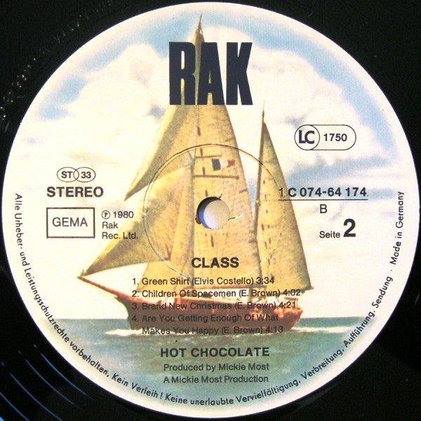 Hot Chocolate : Class (LP, Album)
