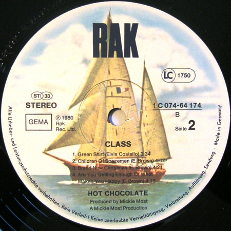 Hot Chocolate : Class (LP, Album)