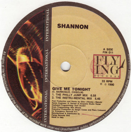 Shannon : Give Me Tonight (12")
