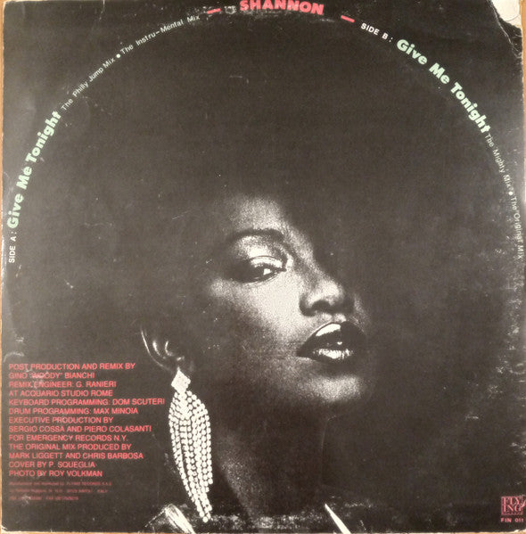 Shannon : Give Me Tonight (12")