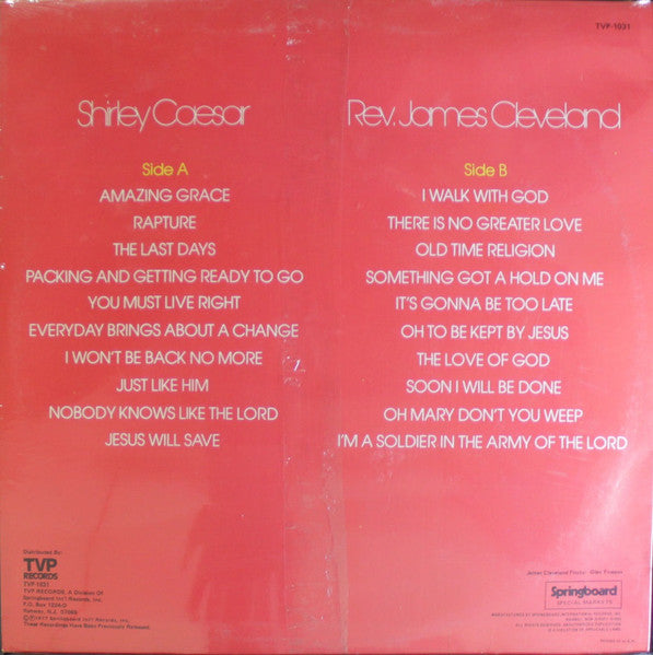 Rev. James Cleveland, Shirley Caesar : The King & Queen Of Gospel (LP, Comp)
