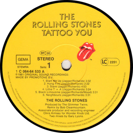 The Rolling Stones : Tattoo You (LP, Album)