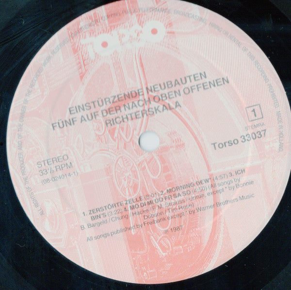Einstürzende Neubauten : Fünf Auf Der Nach Oben Offenen Richterskala (LP, Album)