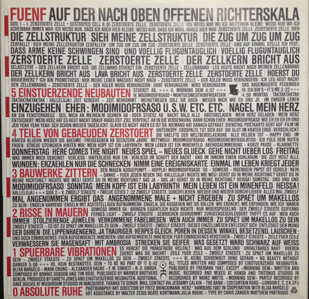 Einstürzende Neubauten : Fünf Auf Der Nach Oben Offenen Richterskala (LP, Album)