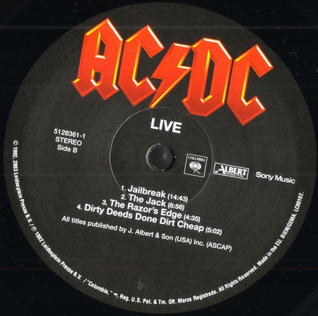 AC/DC : Live (2xLP, Album, RM, RP, Spe)