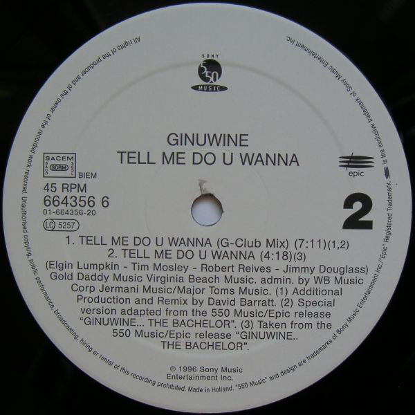 Ginuwine : Tell Me Do U Wanna (12")