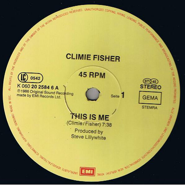 Climie Fisher : This Is Me ('This Is It' Mix) (12")