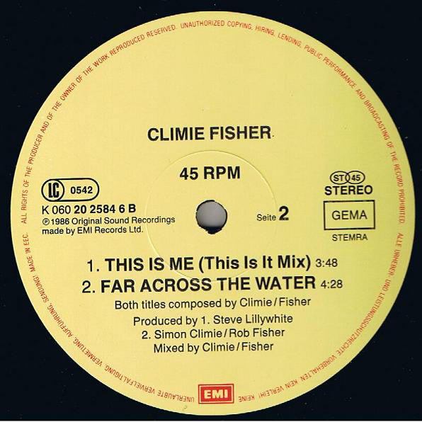 Climie Fisher : This Is Me ('This Is It' Mix) (12")