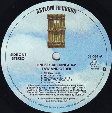Lindsey Buckingham : Law And Order (LP, Album, AR )