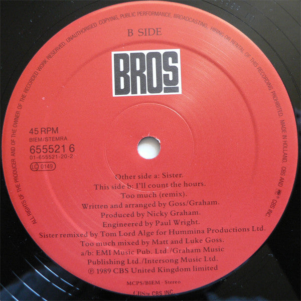 Bros : Sister (12", Maxi)