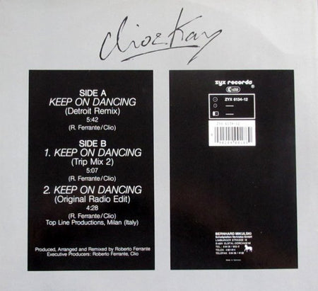 Clio & Kay : Keep On Dancing (Remix '89) (12", Maxi)