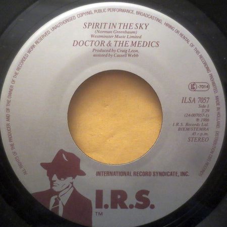 Doctor & The Medics : Spirit In The Sky (7", Single, Fla)