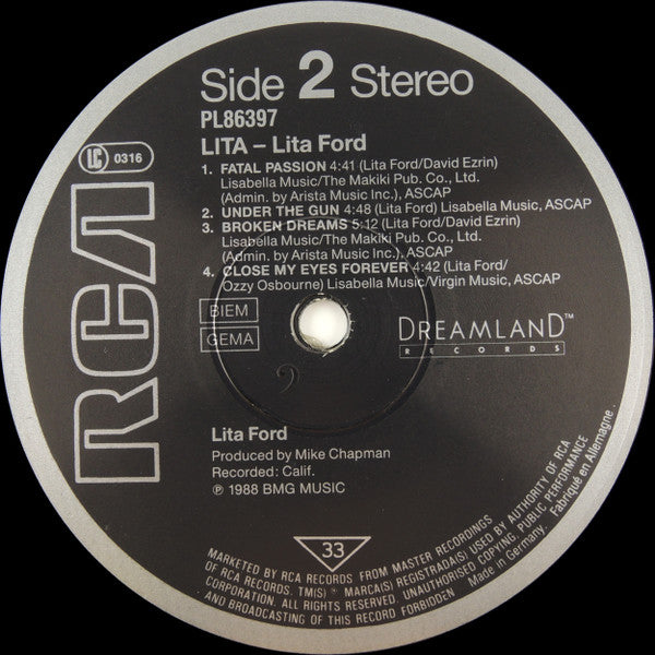 Lita Ford : Lita (LP, Album)