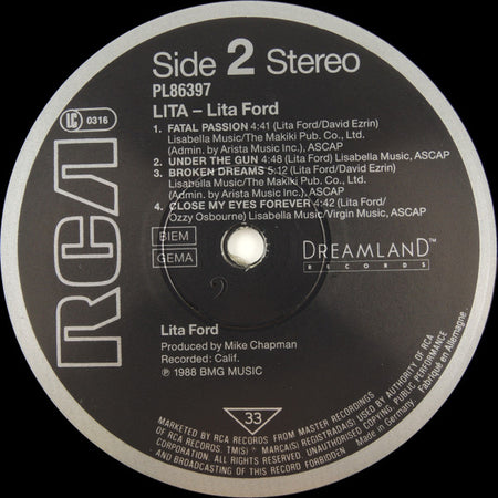 Lita Ford : Lita (LP, Album)