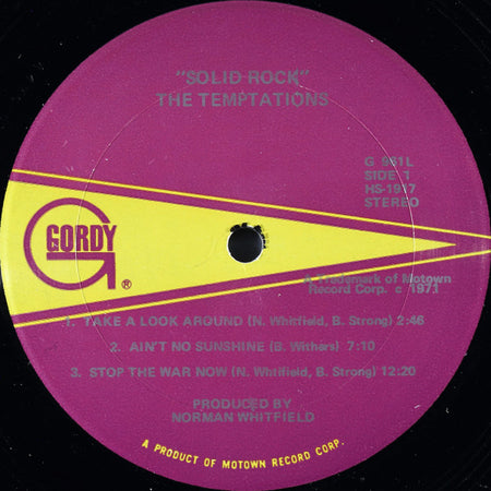 The Temptations : Solid Rock (LP, Album, San)
