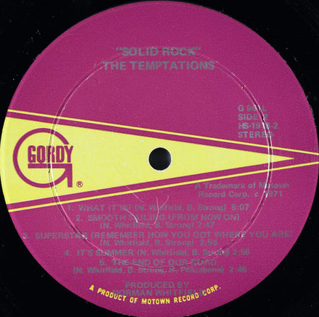 The Temptations : Solid Rock (LP, Album, San)
