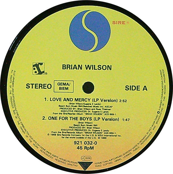Brian Wilson : Love And Mercy (12", EP)