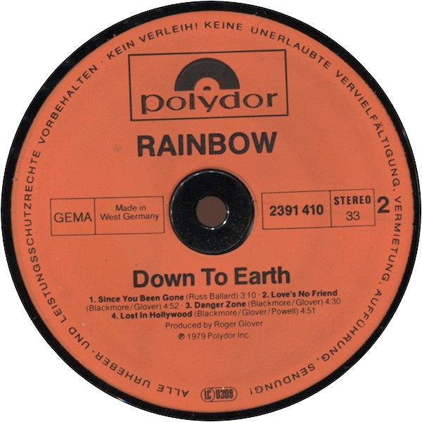 Rainbow : Down To Earth (LP, Album)