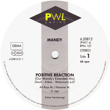 Mandy Smith : Positive Reaction (12", Maxi)