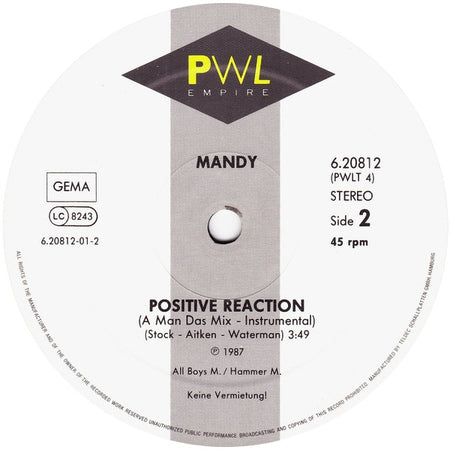 Mandy Smith : Positive Reaction (12", Maxi)