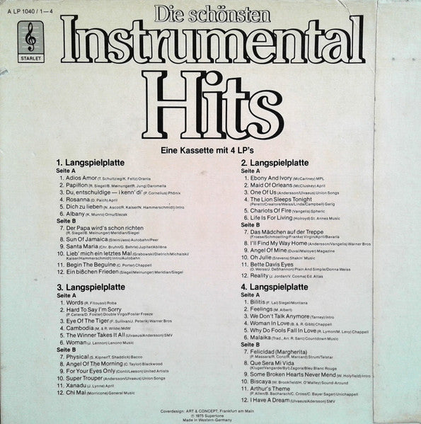 Unknown Artist : Die Schönsten Instrumental Hits (4xLP, Comp + Box)