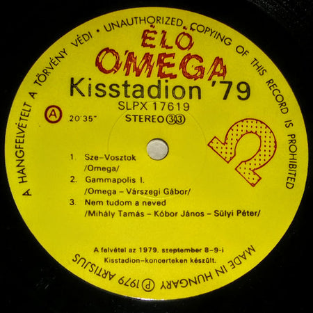 Omega (5) : Élő Omega Kisstadion '79 (2xLP, Album, Tour)
