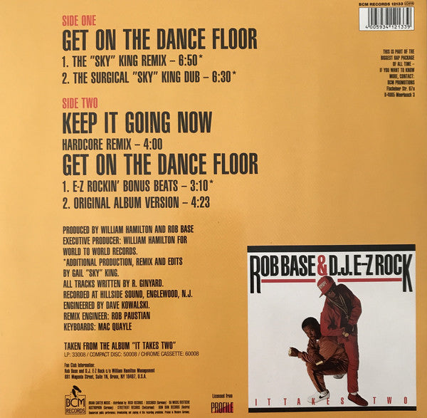 Rob Base & D.J. E-Z Rock* : Get On The Dance Floor (12")