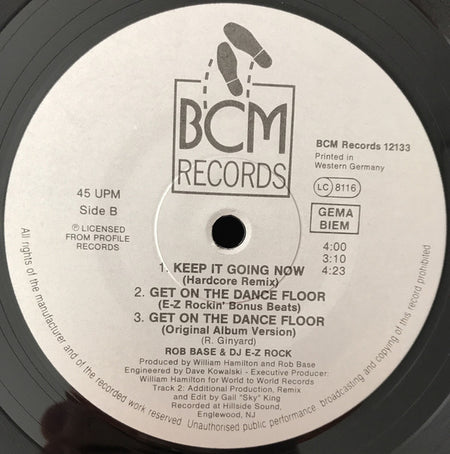 Rob Base & D.J. E-Z Rock* : Get On The Dance Floor (12")
