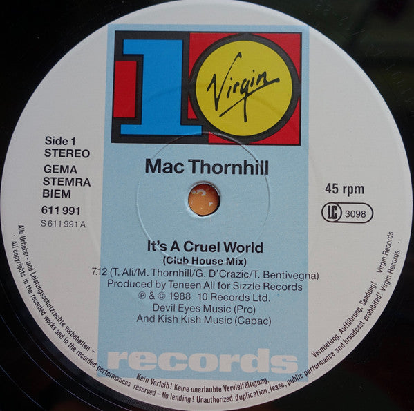 Mac Thornhill : It's A Cruel World (12")