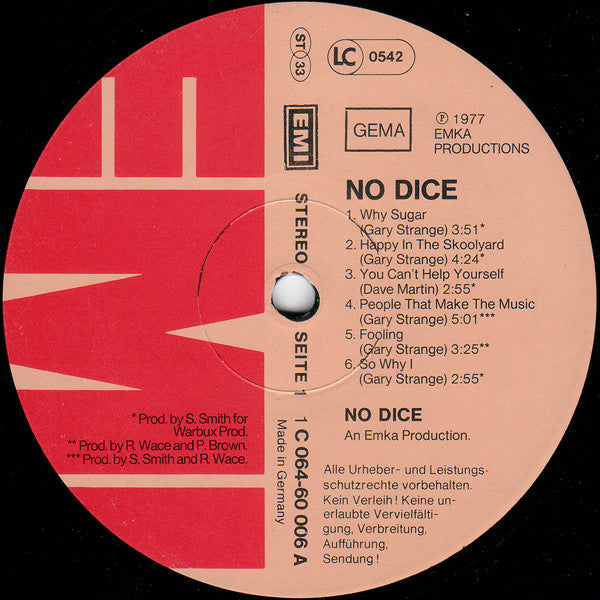 No Dice : No Dice (LP, Album)