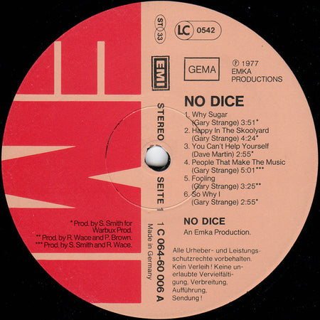 No Dice : No Dice (LP, Album)