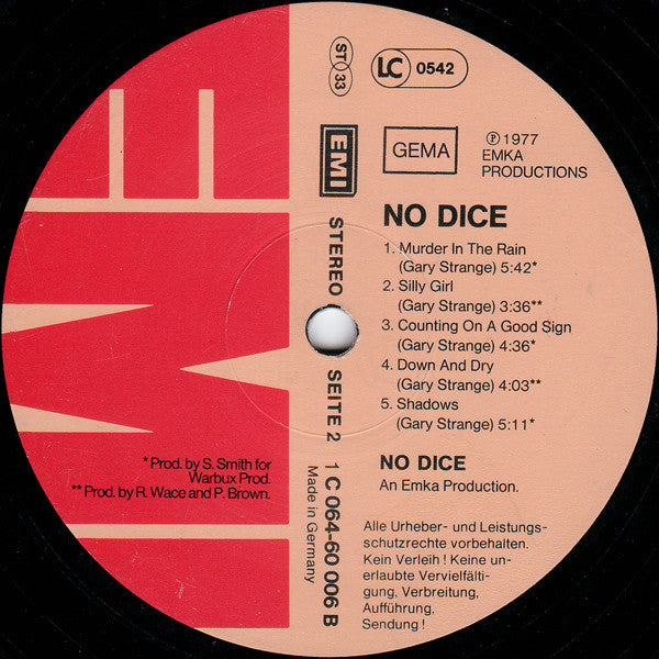 No Dice : No Dice (LP, Album)