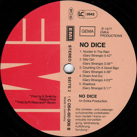 No Dice : No Dice (LP, Album)