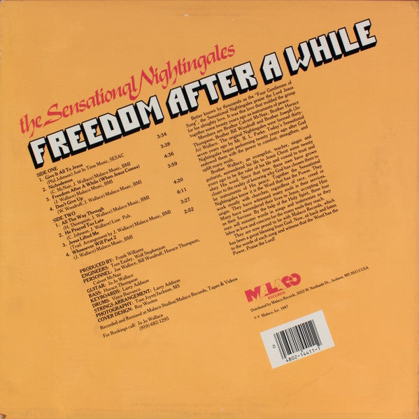 The Sensational Nightingales : Freedom After A While (LP, Album)