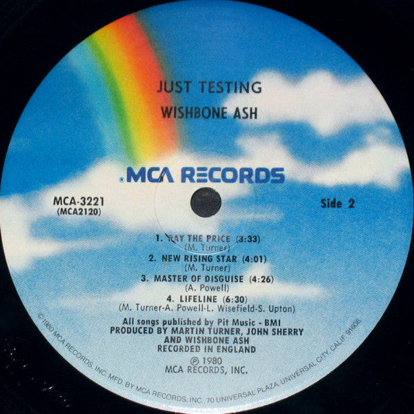 Wishbone Ash : Just Testing (LP, Album, Pin)