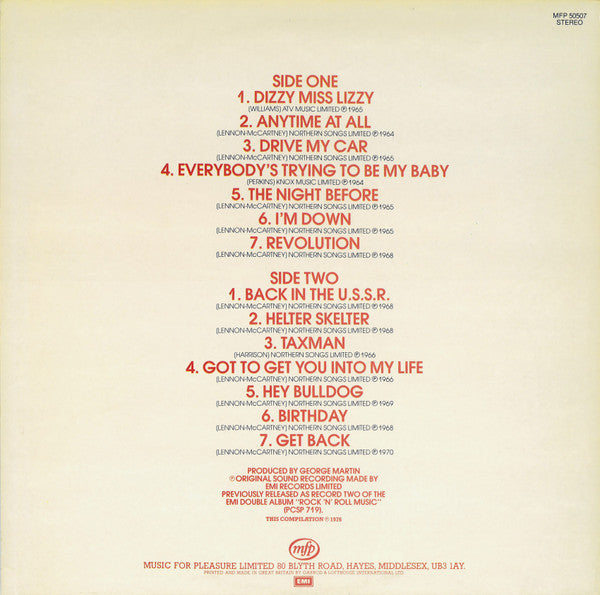 The Beatles : Rock 'N' Roll Music Vol. 2 (LP, Comp)