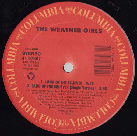The Weather Girls : The Land Of ... (12")