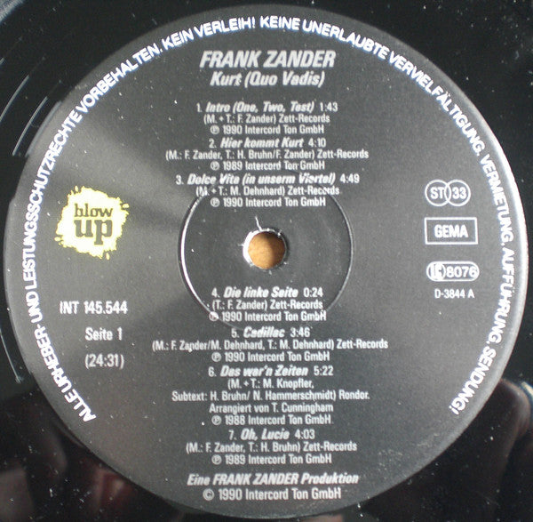 Frank Zander : Kurt (Quo Vadis) (LP, Album)