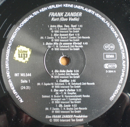 Frank Zander : Kurt (Quo Vadis) (LP, Album)