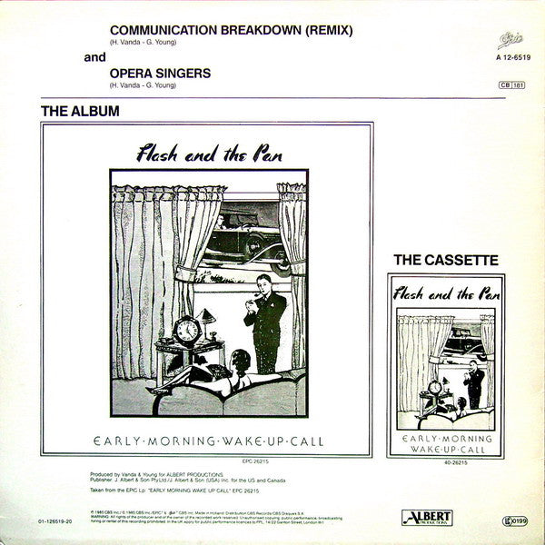 Flash & The Pan : Communication Breakdown (Remix) (12", Maxi)