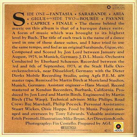 Jon Lord : Sarabande (LP, Album, Die)