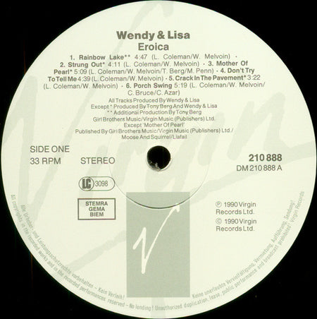 Wendy & Lisa : Eroica (LP, Album)