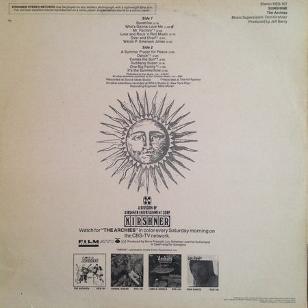 The Archies : Sunshine (LP)