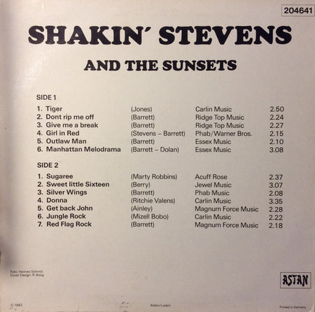 Shakin' Stevens And The Sunsets : The Early Days (LP, Comp)