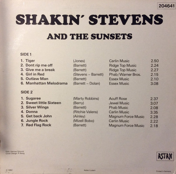 Shakin' Stevens And The Sunsets : The Early Days (LP, Comp)