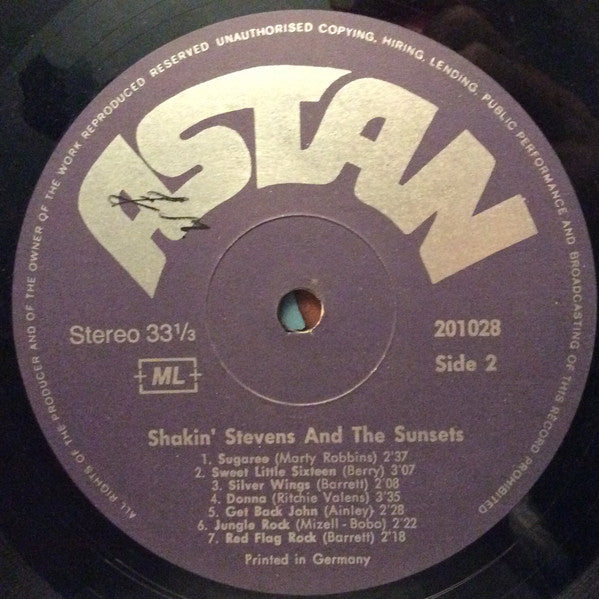 Shakin' Stevens And The Sunsets : The Early Days (LP, Comp)