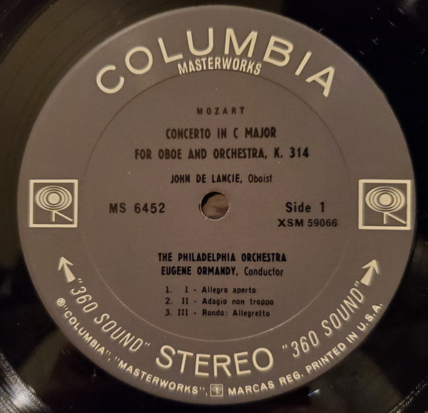 Wolfgang Amadeus Mozart, The Philadelphia Orchestra, Eugene Ormandy : The Four Concertos For Woodwinds And Orchestra Vol. 2 (Concerto For Oboe, K.314 / Concerto For Clarinet, K.622) (LP)